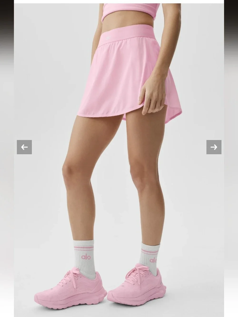 Alo Yoga Pink Marshmallow New Release Match Point Skirt Same Day Shipping